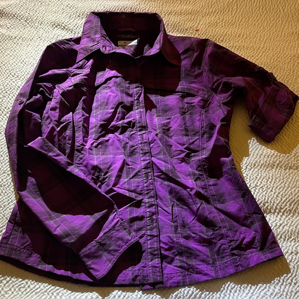 Columbia Purple Checkered Shirt
